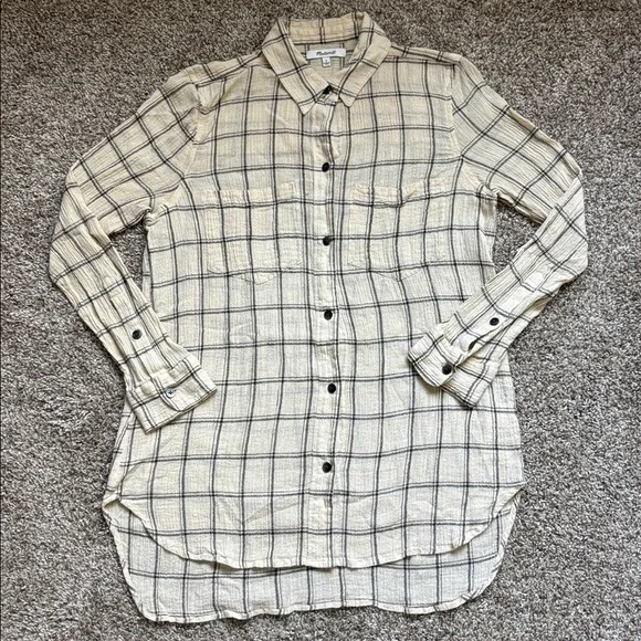 Madewell Women’s Plaid Flannel Button Down Shirt 100% COTTON Size S - Picture 1 of 9